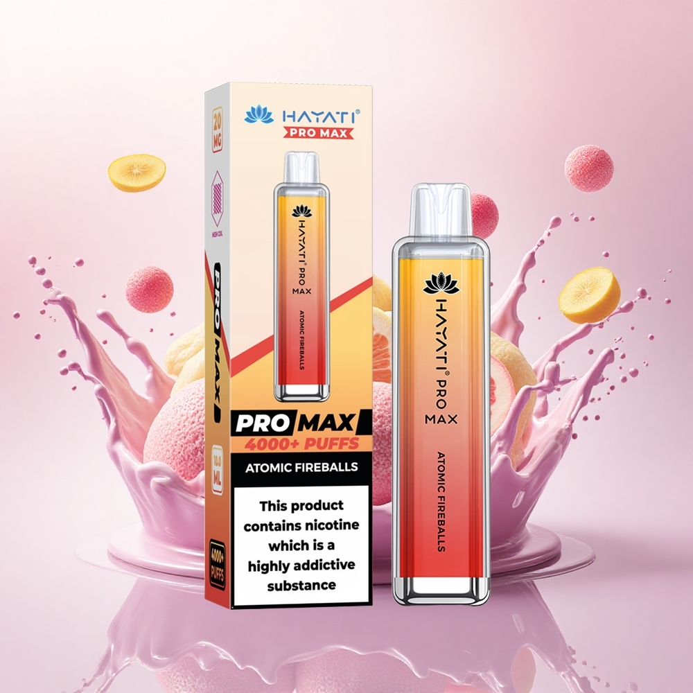 Hayati Pro Max 4000 Puffs Atomiske Ildkuler 2ml 1400mAh 2% Nikotin