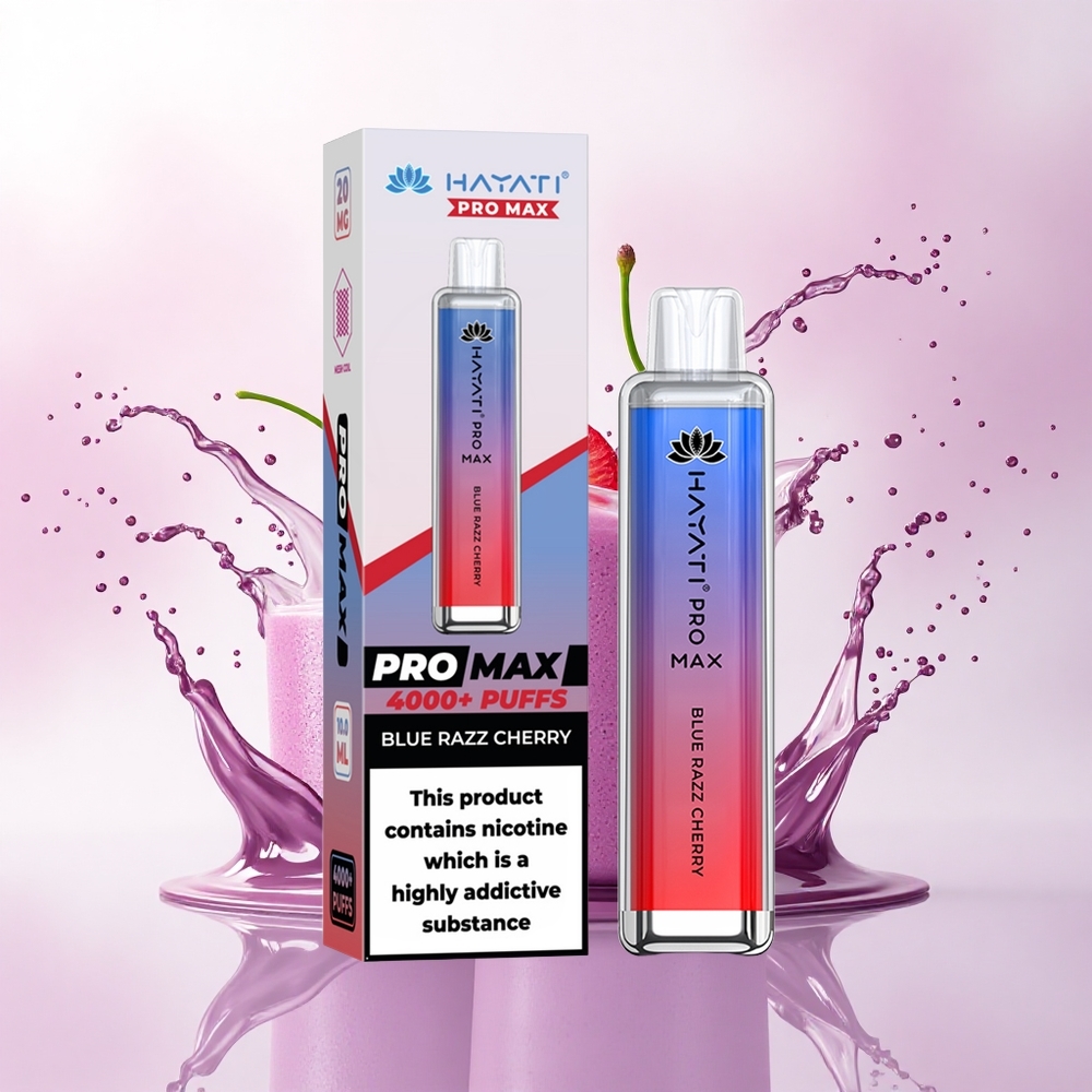 Hayati Pro Max 4000 Puffs Blå Bringebær Kirsebær 1400mAh 2ml
