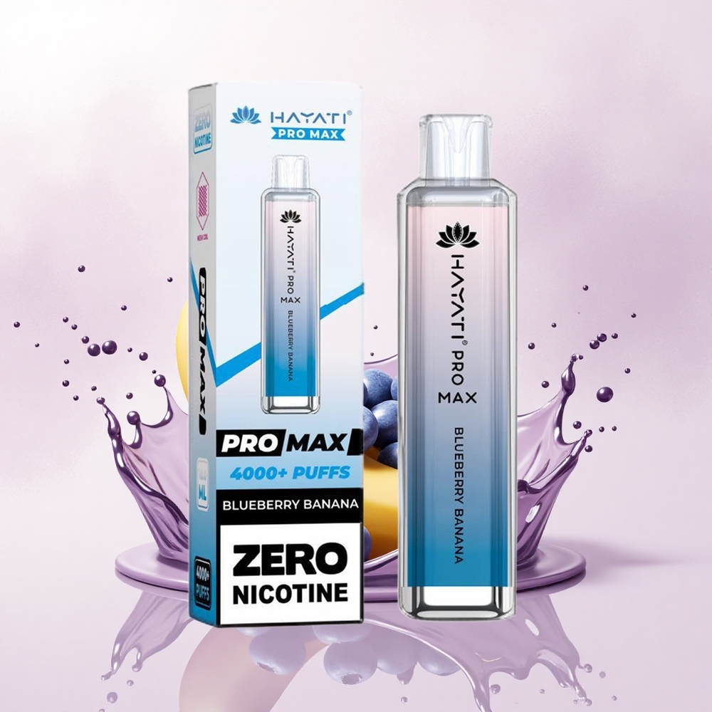 Hayati Pro Max 4000 Puffs Blåbær Banan 1400mAh Rechargeable TPD-Compliance