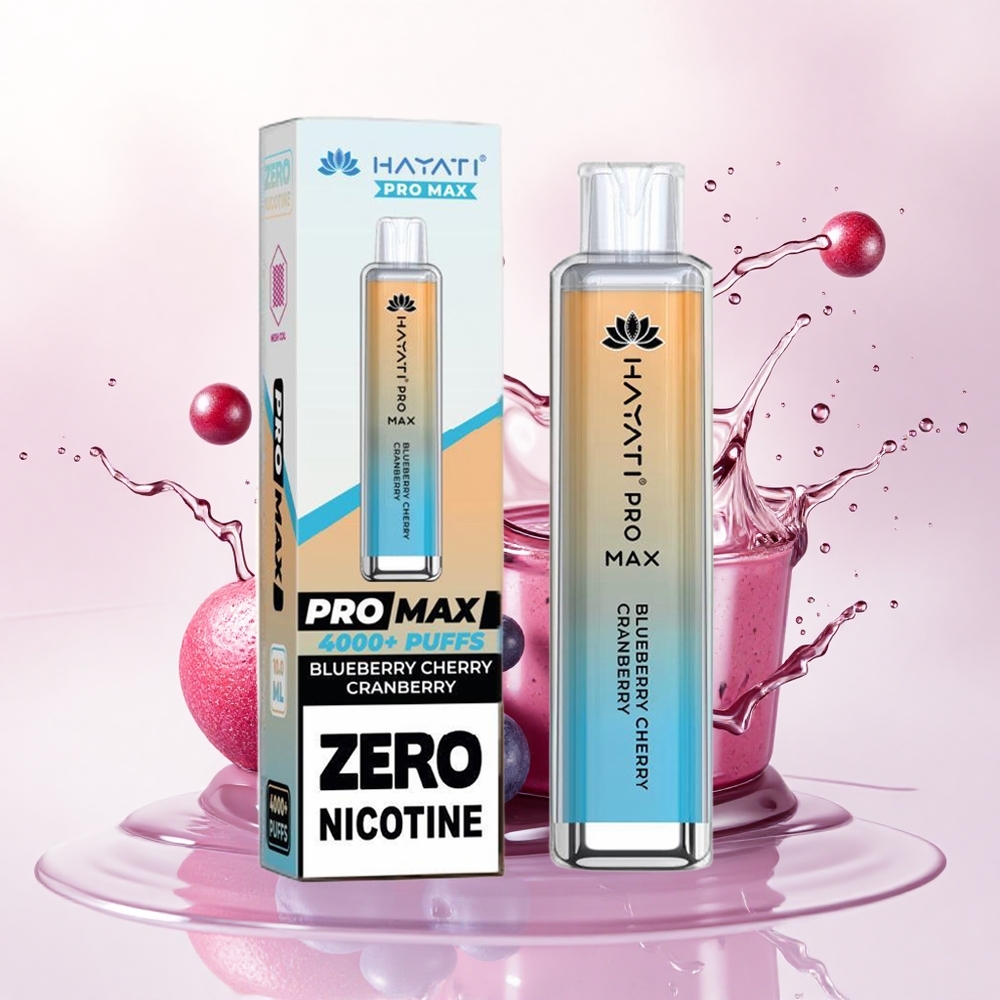 Hayati Pro Max 4000 Puffs Blåbær Kirsebær Tranebær 1400mAh Rechargeable