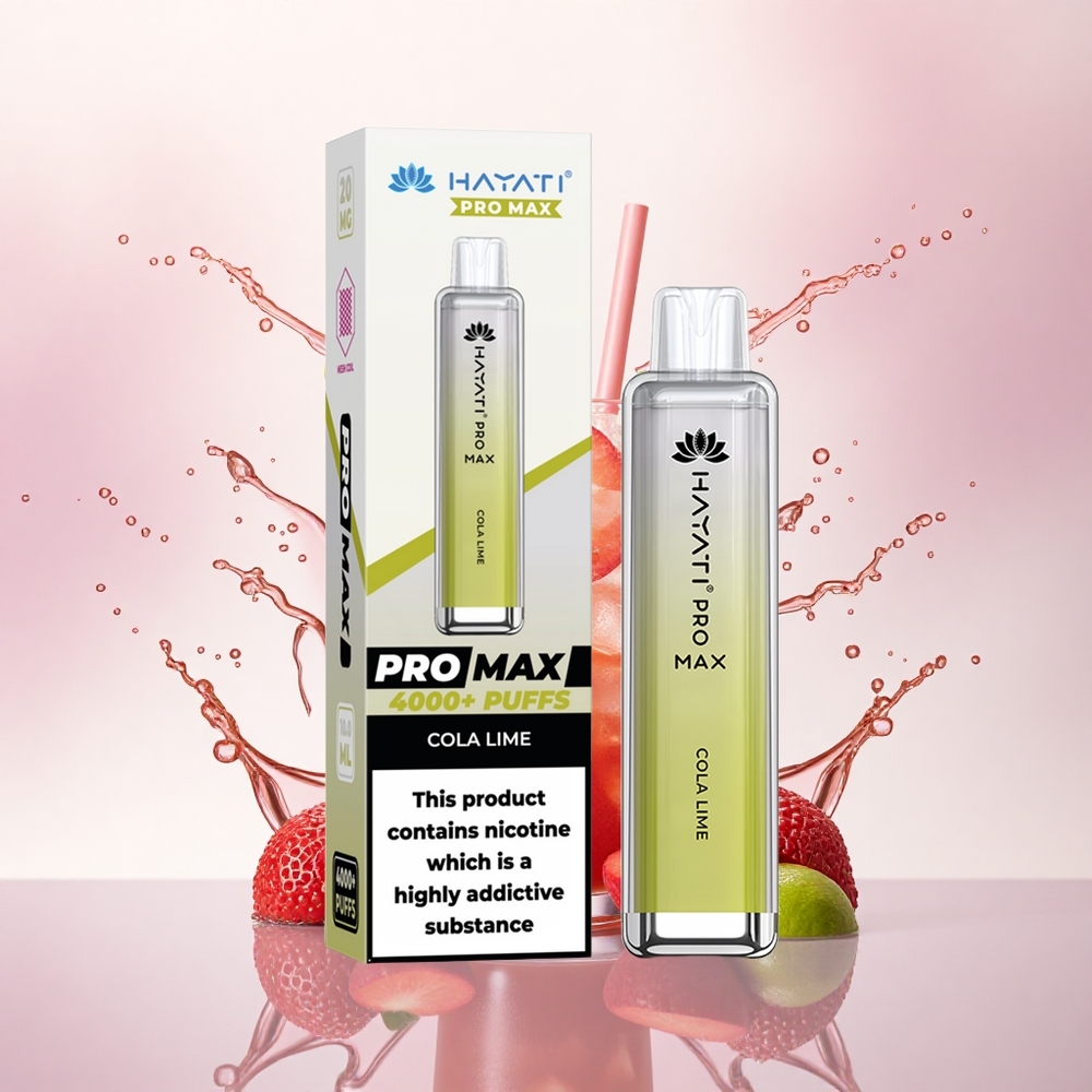 Hayati Pro Max 4000 Puffs Cola Lime Rechargeable 1400mAh Dual Coil