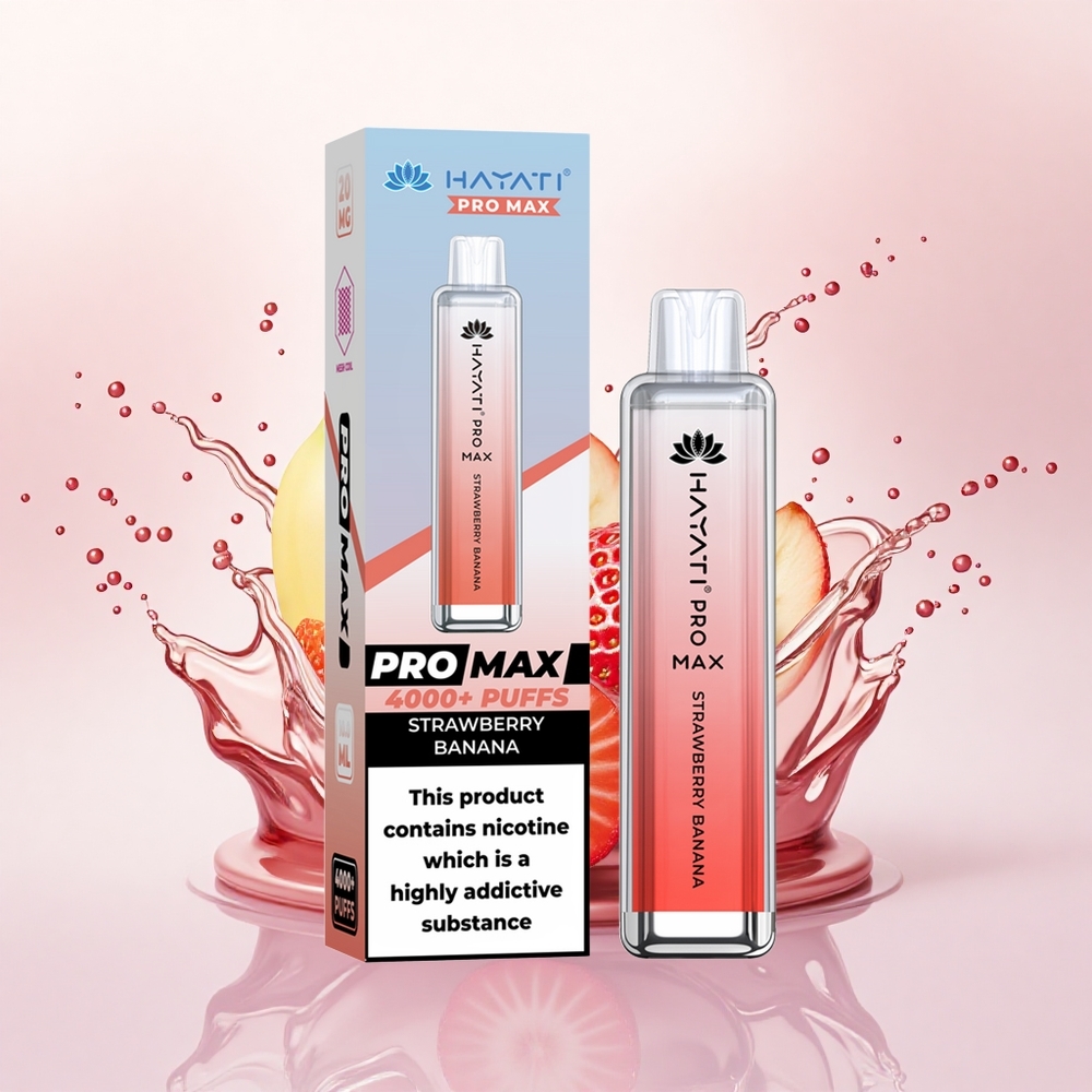 Hayati Pro Max 4000 Puffs Jordbær Banan 1400mAh 5% Nikotin