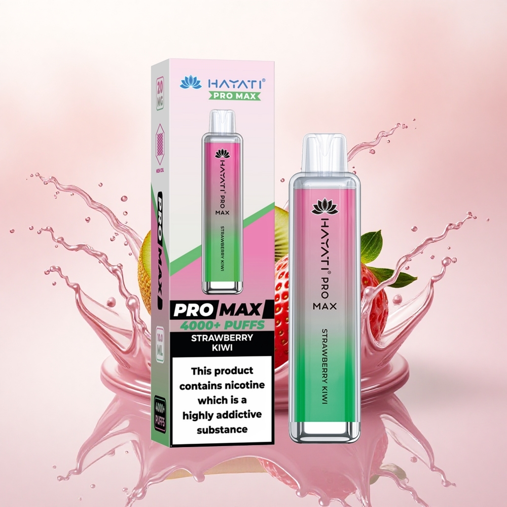 Hayati Pro Max 4000 Puffs Jordbær Kiwi 5% Nikotin 1400mAh Ladbar