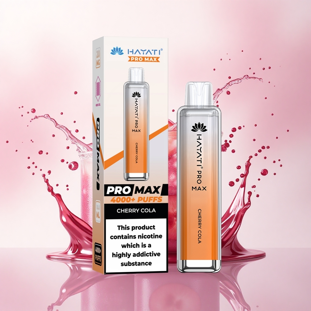 Hayati Pro Max 4000 Puffs Kirsebær Cola 1400mAh 2ml Dual Coil