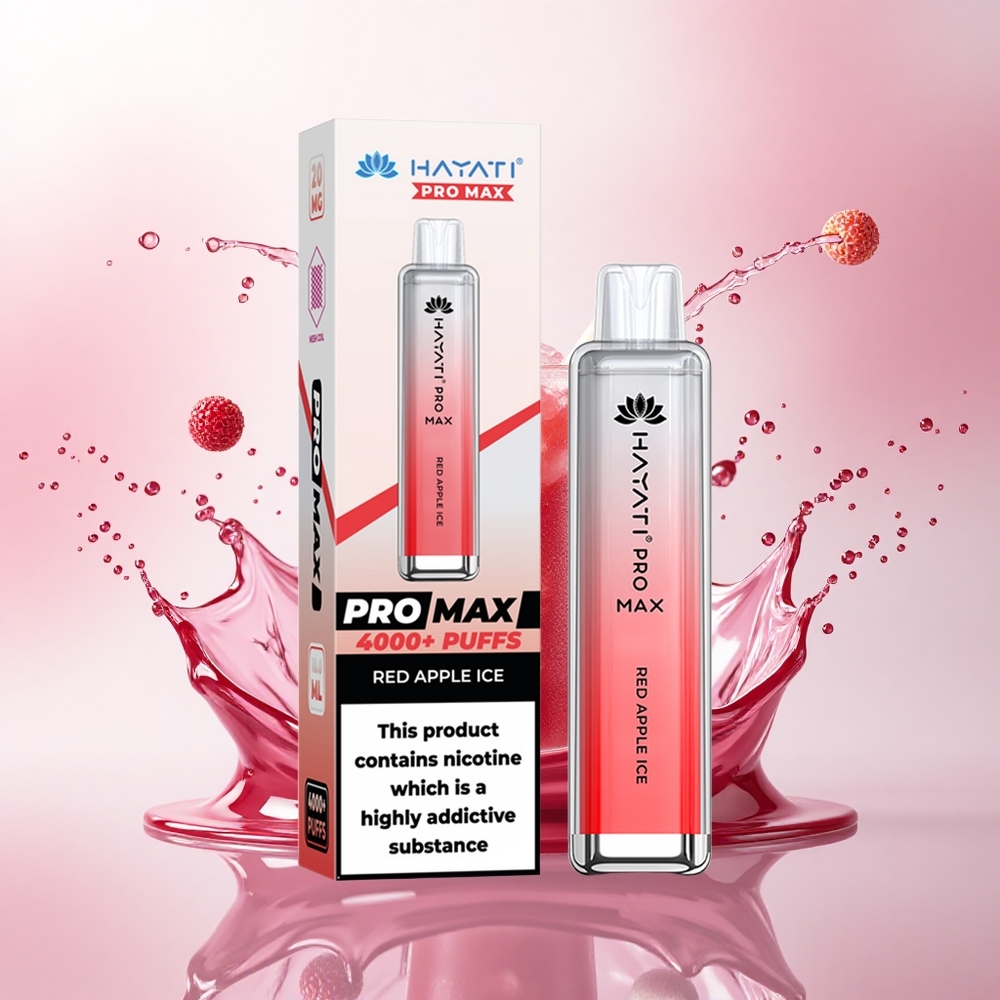 Hayati Pro Max 4000 Puffs Rød Eple Is 2% Nikotin 1400mAh