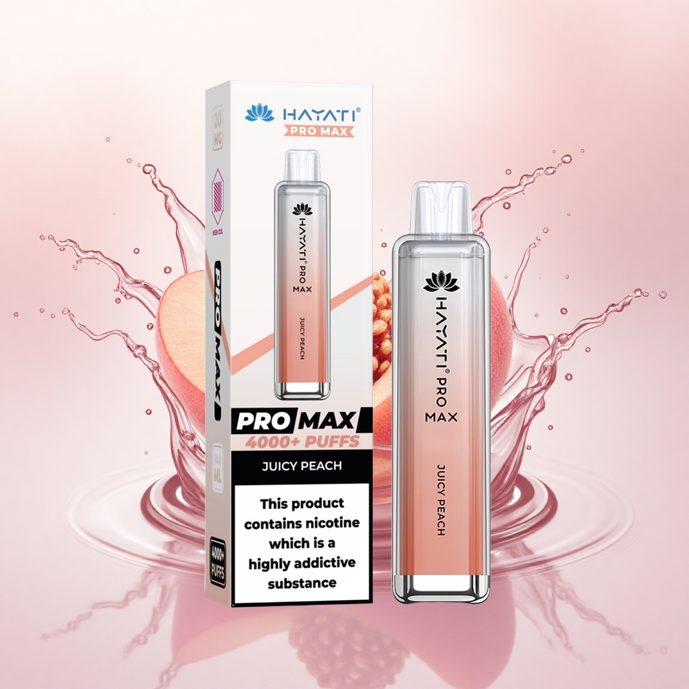 Hayati Pro Max 4000 Puffs Saftig Fersken med 5% Nikotin og 1400mAh Batteri