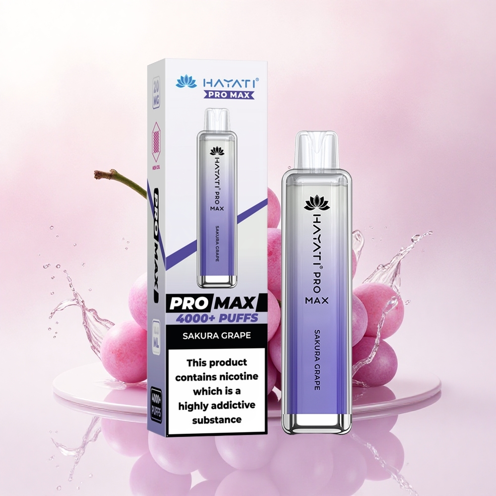 Hayati Pro Max 4000 Puffs Sakura Drue Med 5% Nikotin og 1400mAh Batteri