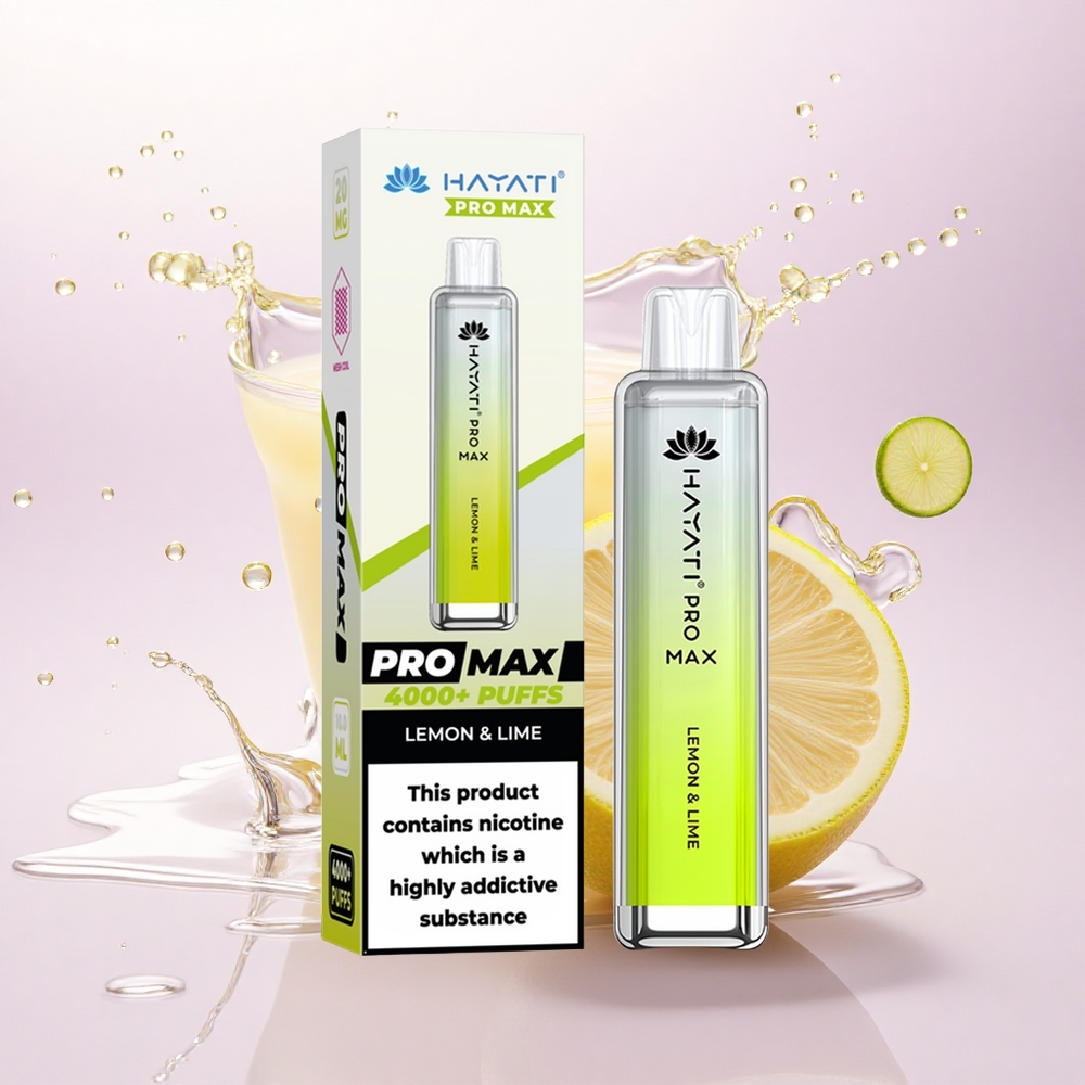 Hayati Pro Max 4000 Puffs Sitron & Lime 1400mAh Omladbar 2ml Tank 5% Nikotin