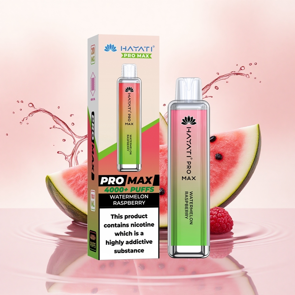 Hayati Pro Max 4000 Puffs Vannmelon Bringebær 5% Nikotin 1400mAh