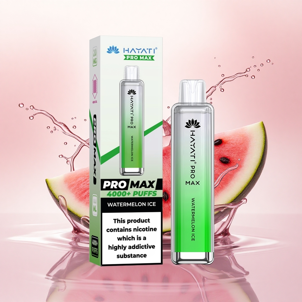 Hayati Pro Max 4000 Puffs Vannmelon Is med 5% nikotin og 1400mAh batteri