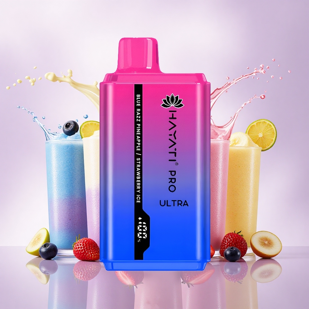 Hayati Pro Ultra 15000 Puffs Blå Bringebær Ananas Is med 850mAh og 2% nikotin