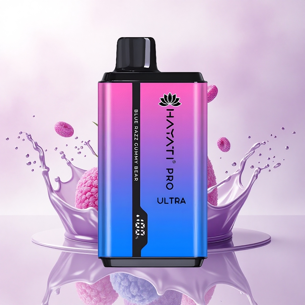 Hayati Pro Ultra 15000 Puffs Blå Bringebær Gummy Bjørn med 850mAh og 2% nikotin