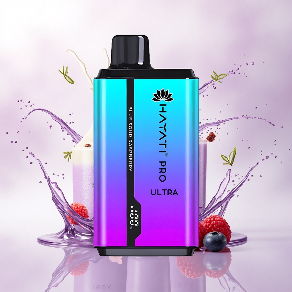Hayati Pro Ultra 15000 Puffs Blå Sure Bringebær 850mAh 24ml