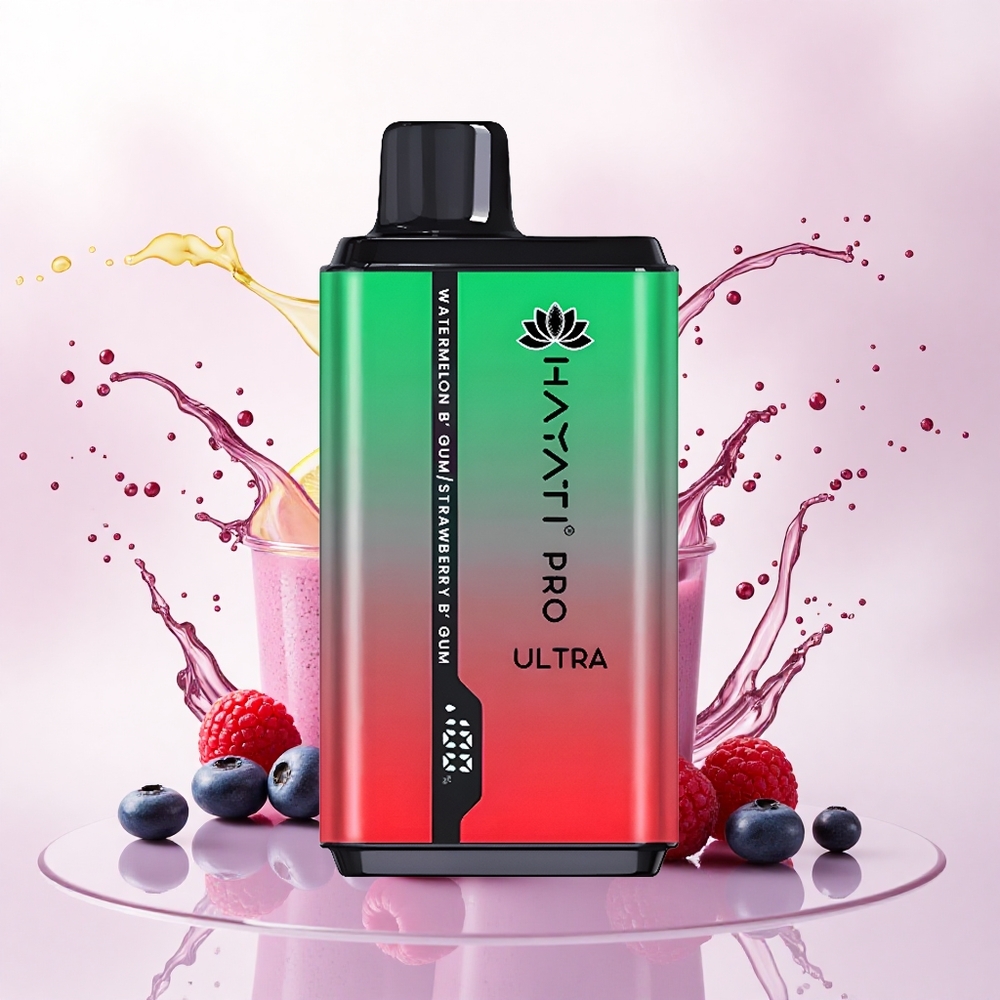 Hayati Pro Ultra 15000 Puffs Blåbær Bringebær Kirsebær Sitron & Blåbær med 2% nikotin og 850mAh
