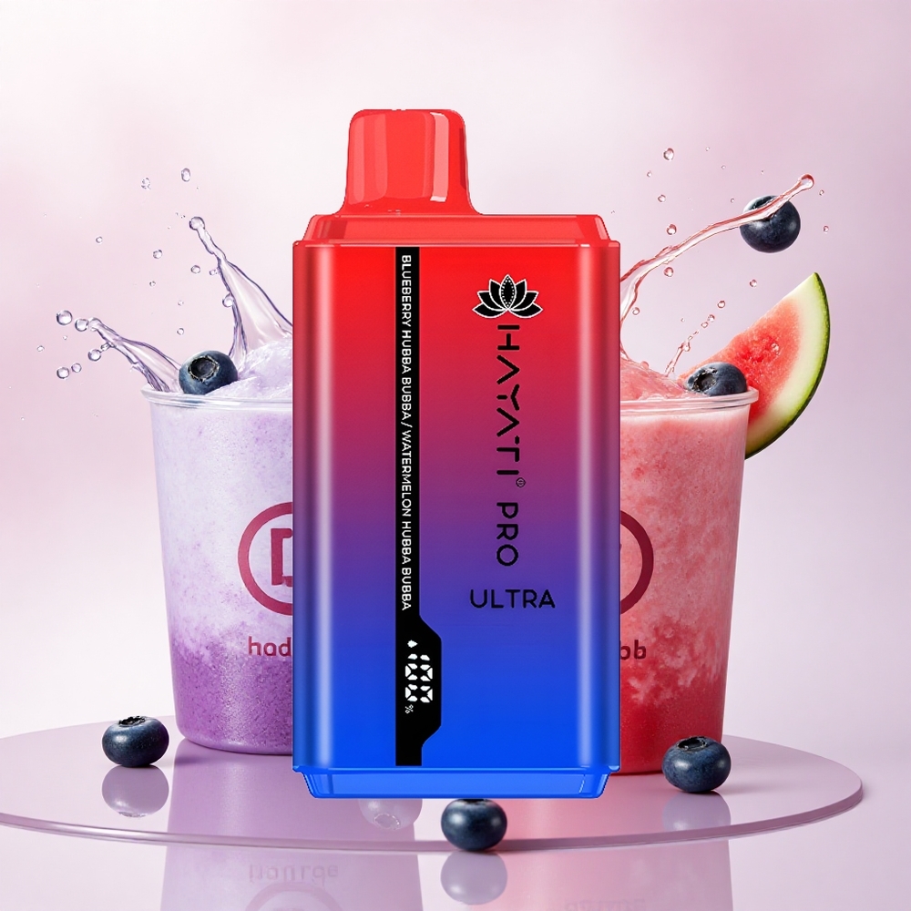Hayati Pro Ultra 15000 Puffs Blåbær Hubba Bubba Vannmelon Hubba Bubba 850mAh 24ml 2% nikotin