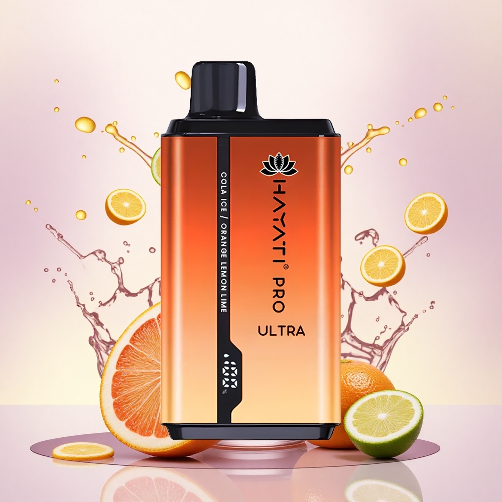 Hayati Pro Ultra 15000 Puffs Cola Is Oransje Sitron & Lime med 2% nikotin og 850mAh