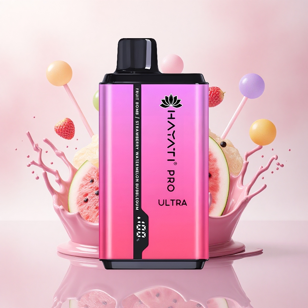 Hayati Pro Ultra 15000 Puffs Fruktbombe Sugerør Vannmelon Tyggegummi med 850mAh og 2% nikotin