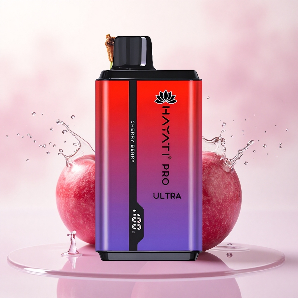 Hayati Pro Ultra 15000 Puffs Kirsebær Bær 850mAh 2 12ml 2% nikotin