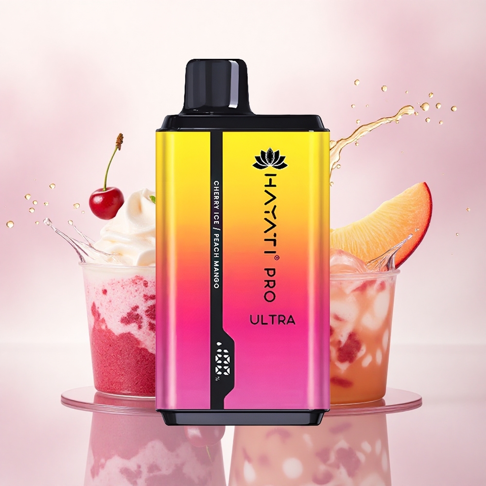 Hayati Pro Ultra 15000 Puffs Kirsebær Isfersken Mango 850mAh 24ml