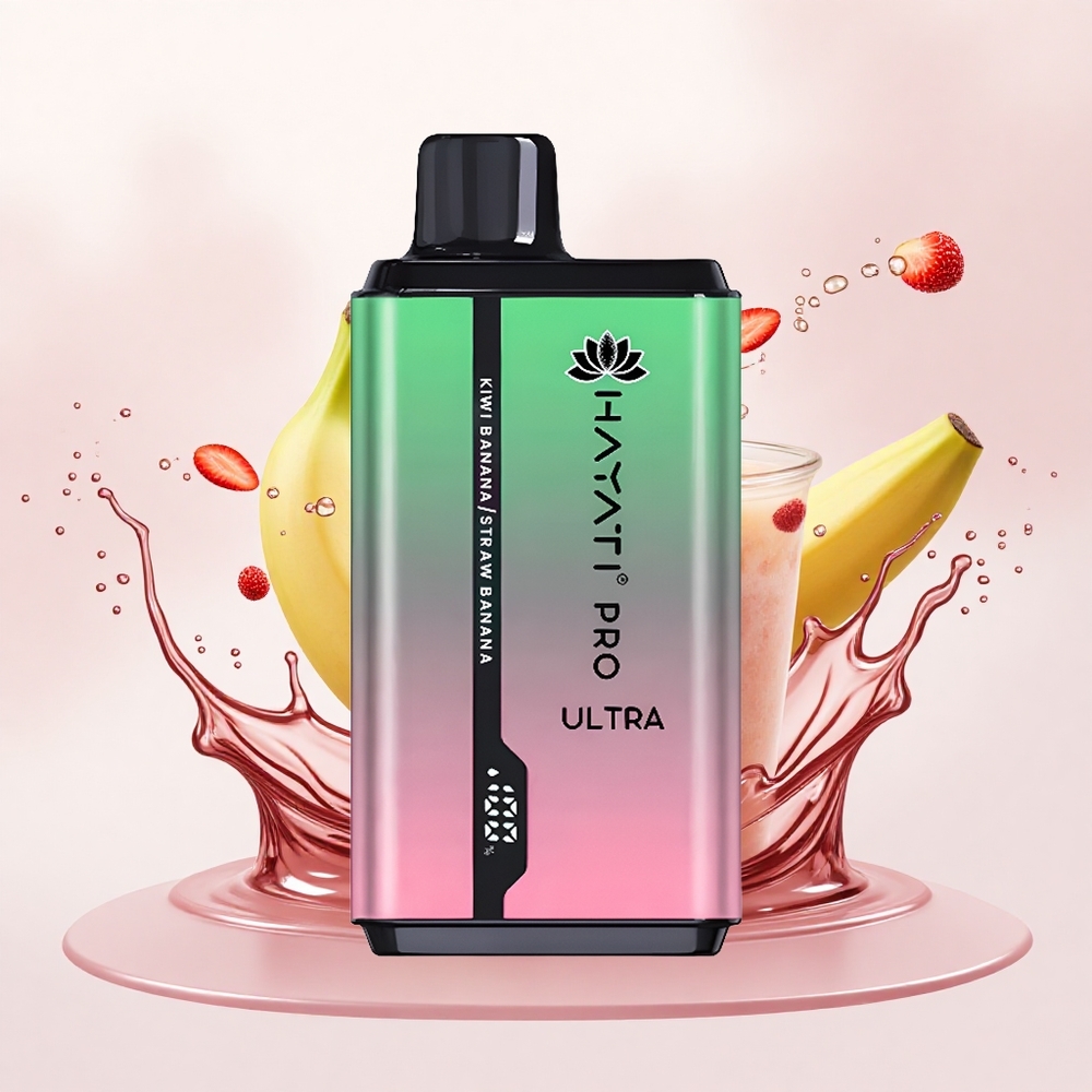 Hayati Pro Ultra 15000 Puffs Kiwi Banan Jordbær Banan 850mAh 2% nikotin