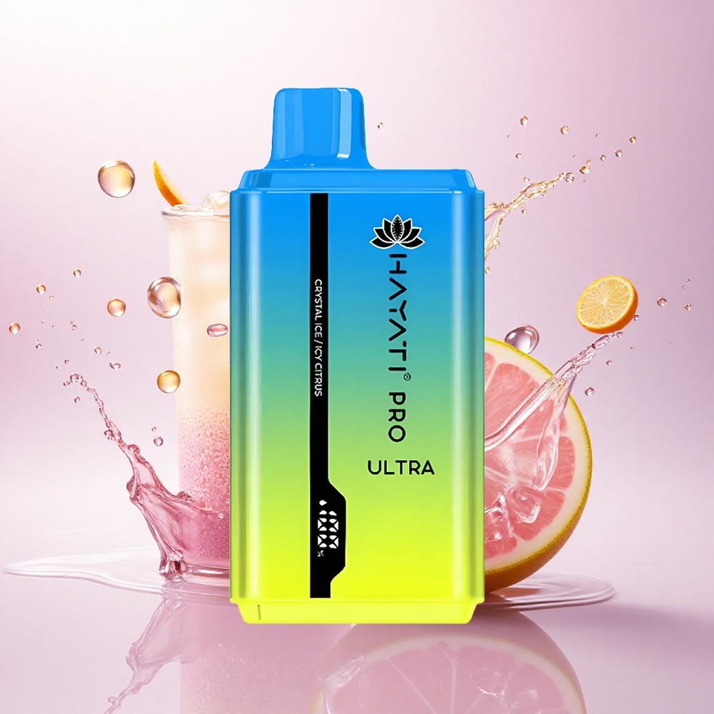 Hayati Pro Ultra 15000 Puffs Krystall Is Isete Sitrus med 850mAh og 2% nikotin