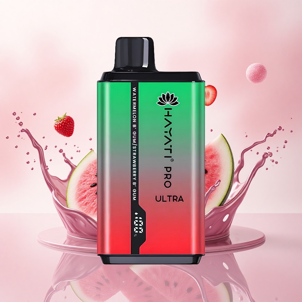 Hayati Pro Ultra 15000 Puffs Vannmelon Tyggegummi Jordbær Tyggegummi med 2% nikotin og 850mAh