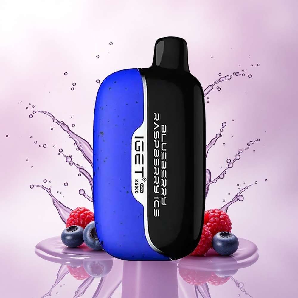 IGET Moon K5000 Puffs Blåbær Bringebær Is 81.5g PC Mesh 1.35 Ohm