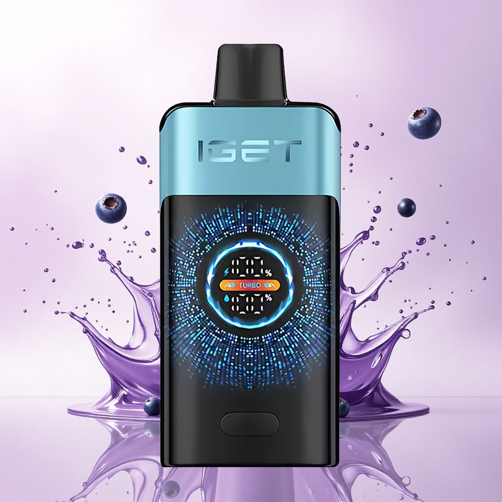 IGET ONE 12000 Puffs Blåbæris med 2700 mAh og 0,6 ohm Dual Mesh Coil