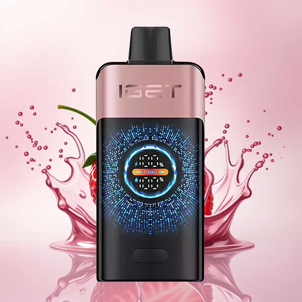 IGET ONE 12000 Puffs Jordbær Chupa Chups med 2700 mAh og 0,6 ohm Dual Mesh Coil