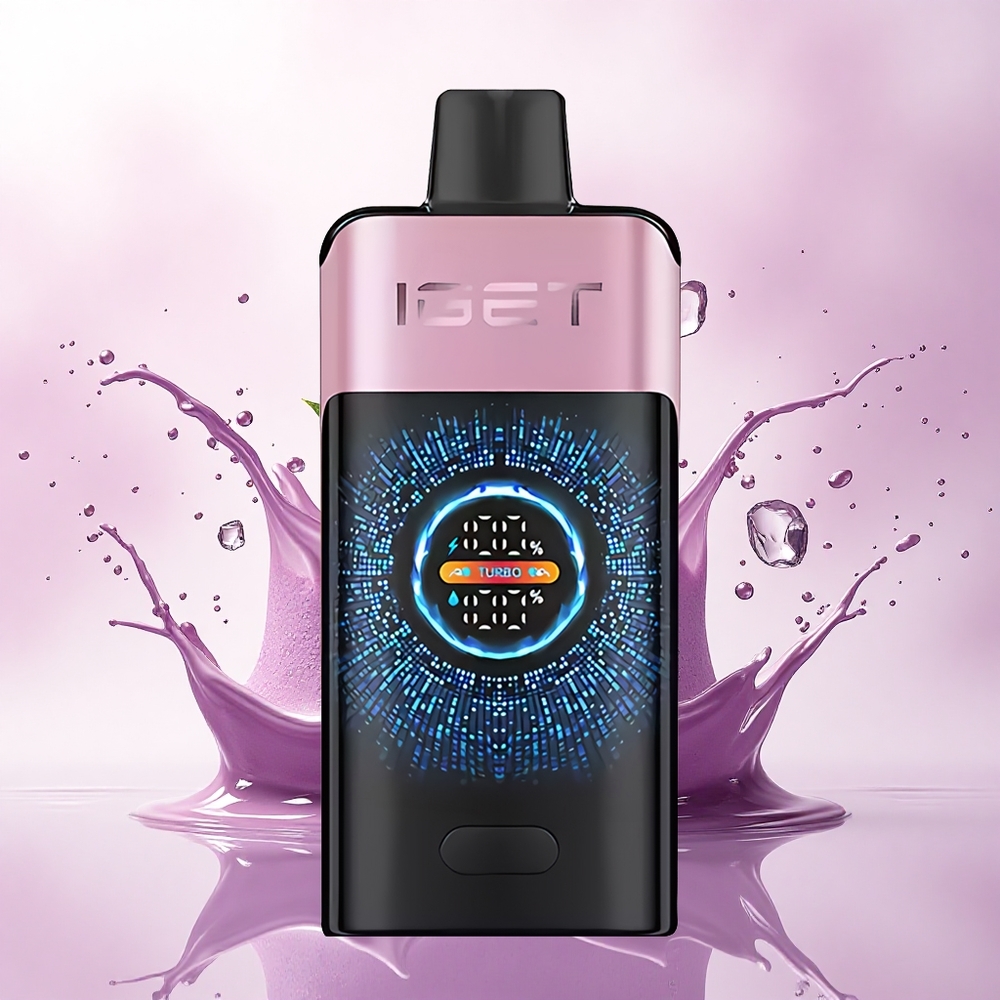 IGET ONE 12000 Puffs Svartbær Is med 2700 mAh og Dual Mesh Coil