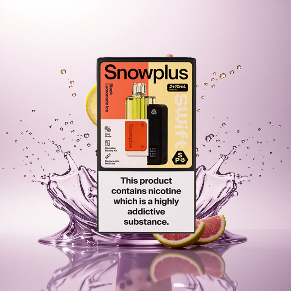 Snowplus Swift 5000 Puffs Svart Lemonade Is med 1000 mAh og 2% nikotin