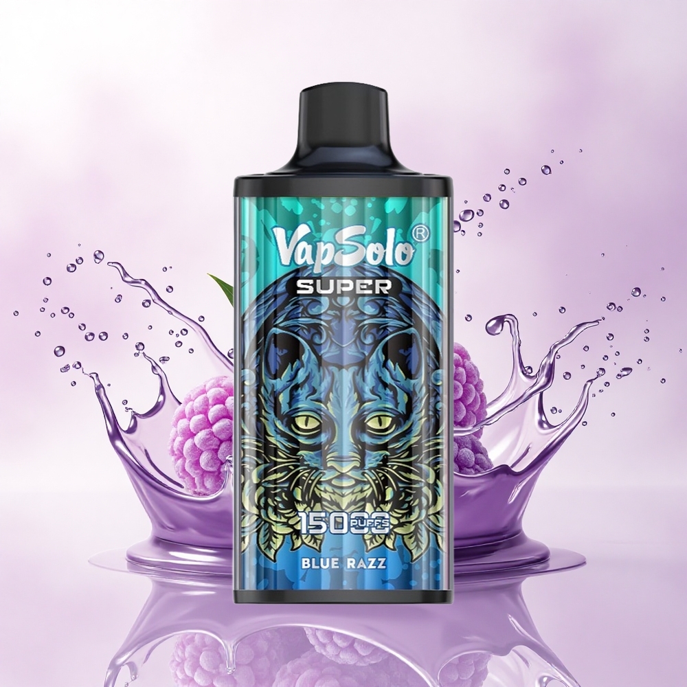 Vapsolo Super 15000 Puffs Blå Bringebær 40ml 850mAh