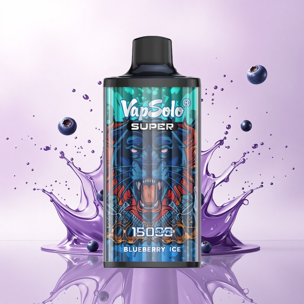 Vapsolo Super 15000 Puffs Blåbæris med 40ml og 850mAh