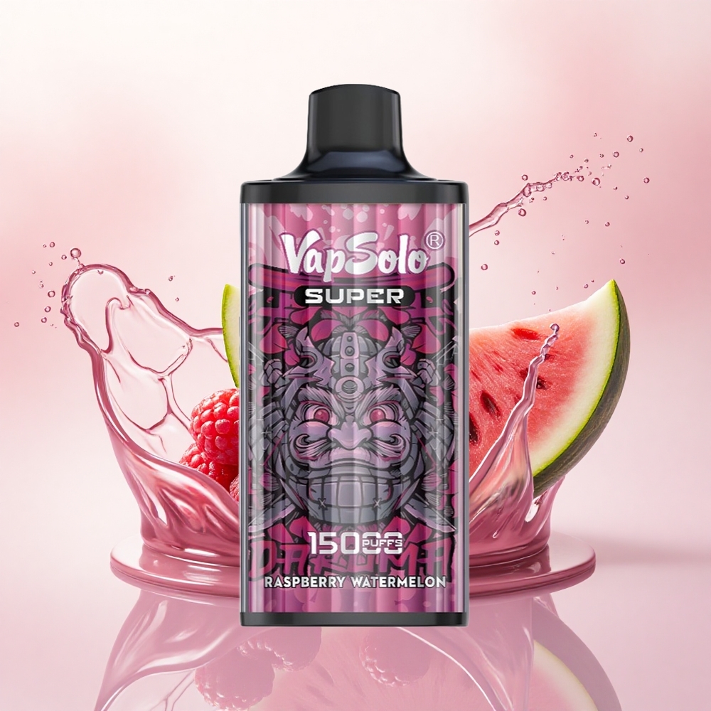 Vapsolo Super 15000 Puffs Bringebær Vannmelon 40ml 850mAh Type-C