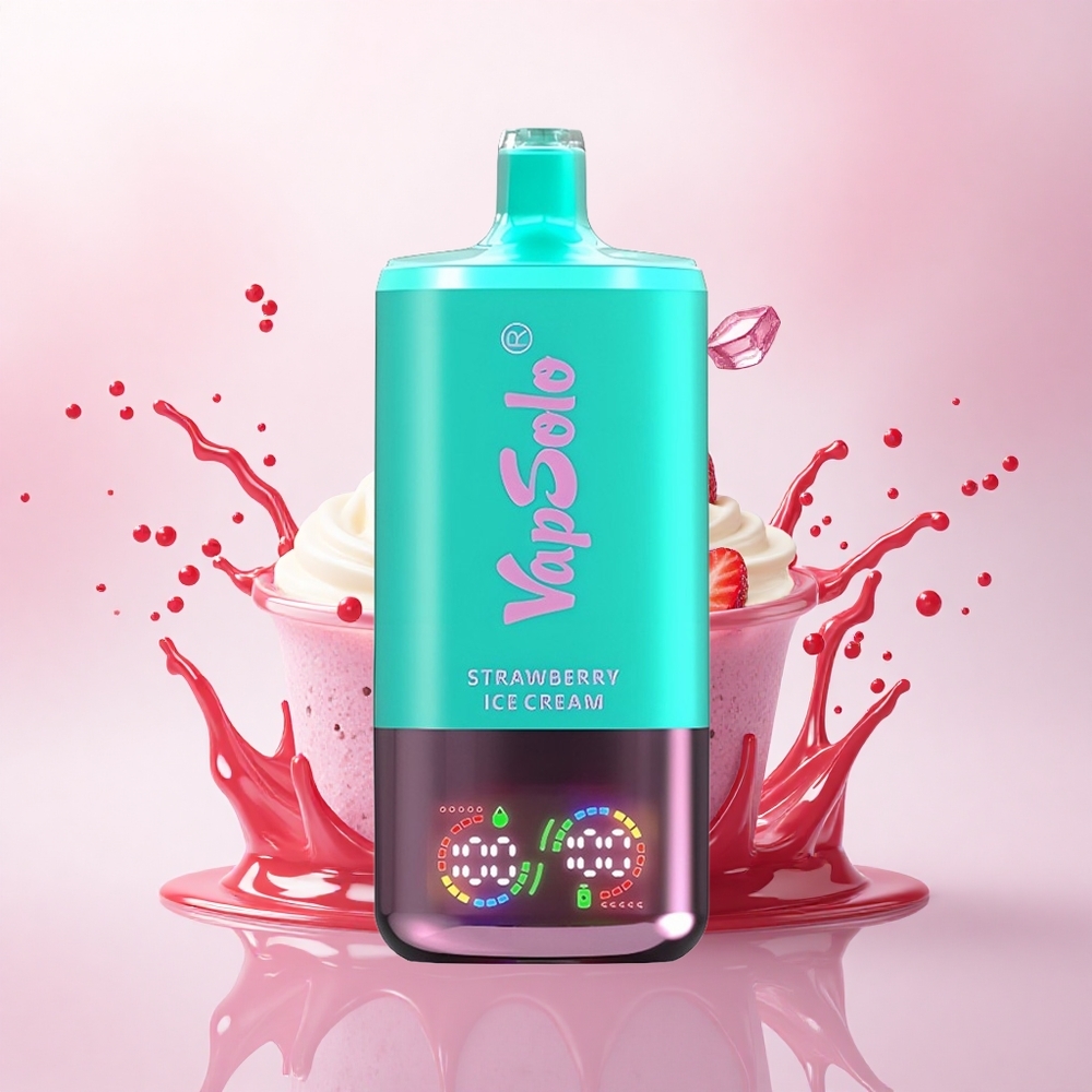 Vapsolo Triple 30000 Puffs Jordbæriskrem Type-C 40ml Nikotin 20mg