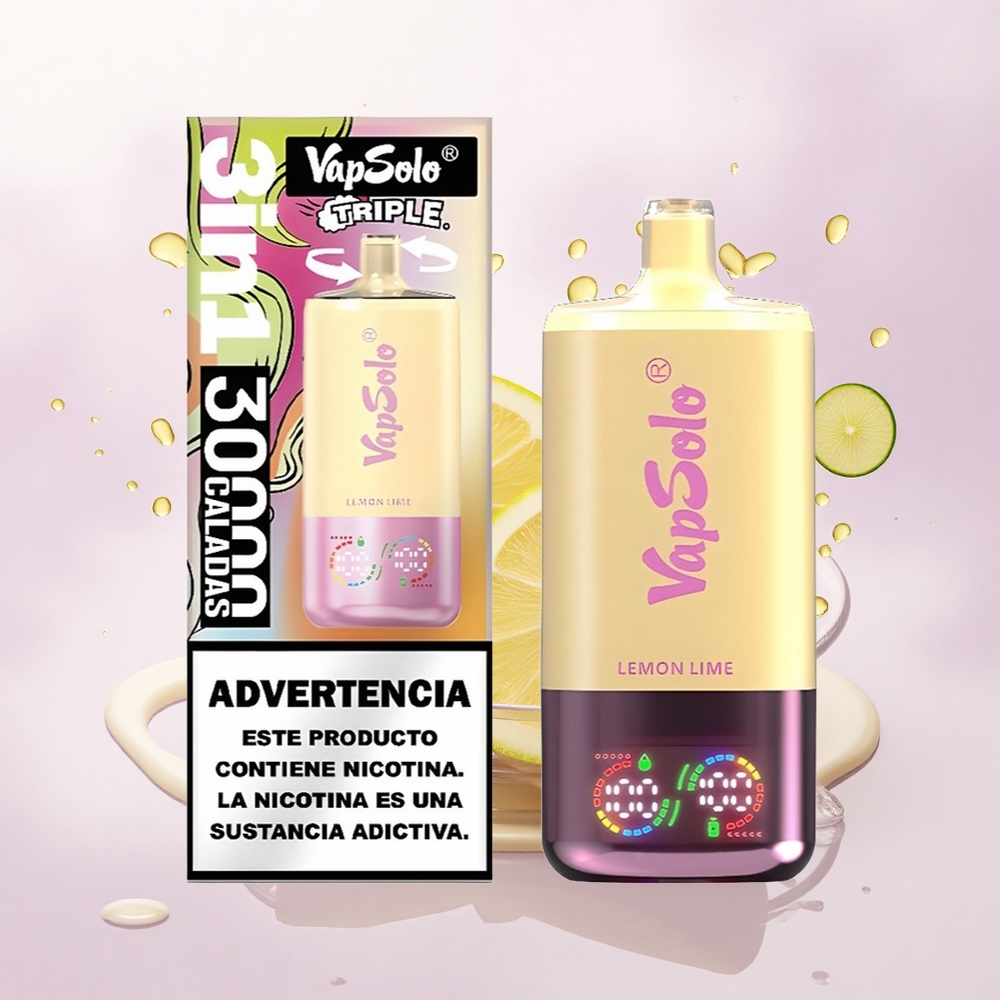 Vapsolo Triple 30000 Puffs Sitron Lime Type-C 40ml Nikotin