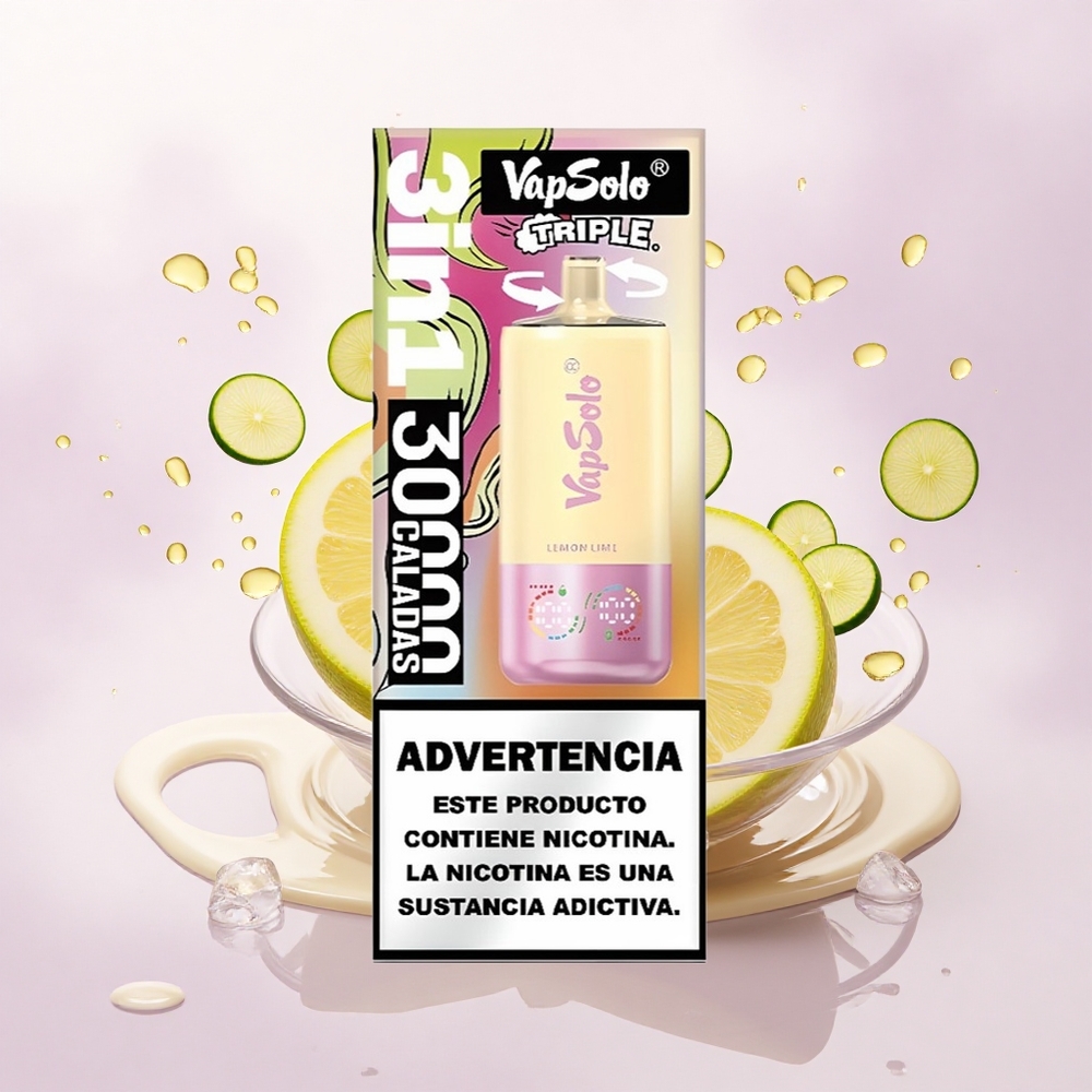 Vapsolo Triple 30000 Puffs Sitron Lime Type-C 40ml Nikotin