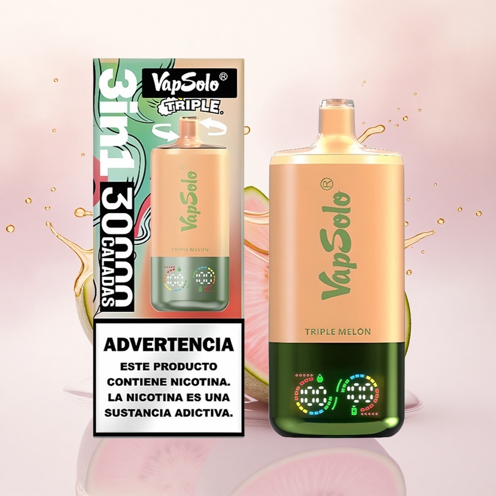 Vapsolo Triple 30000 Puffs Trippelmelon 40ml 20mg nikotin Type-C