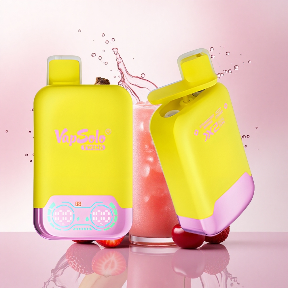 Vapsolo Twins 20000 Puffs Jordbær Banan & Brusende Kirsebær 40 ml 20mg/ml Nikotin Type-C