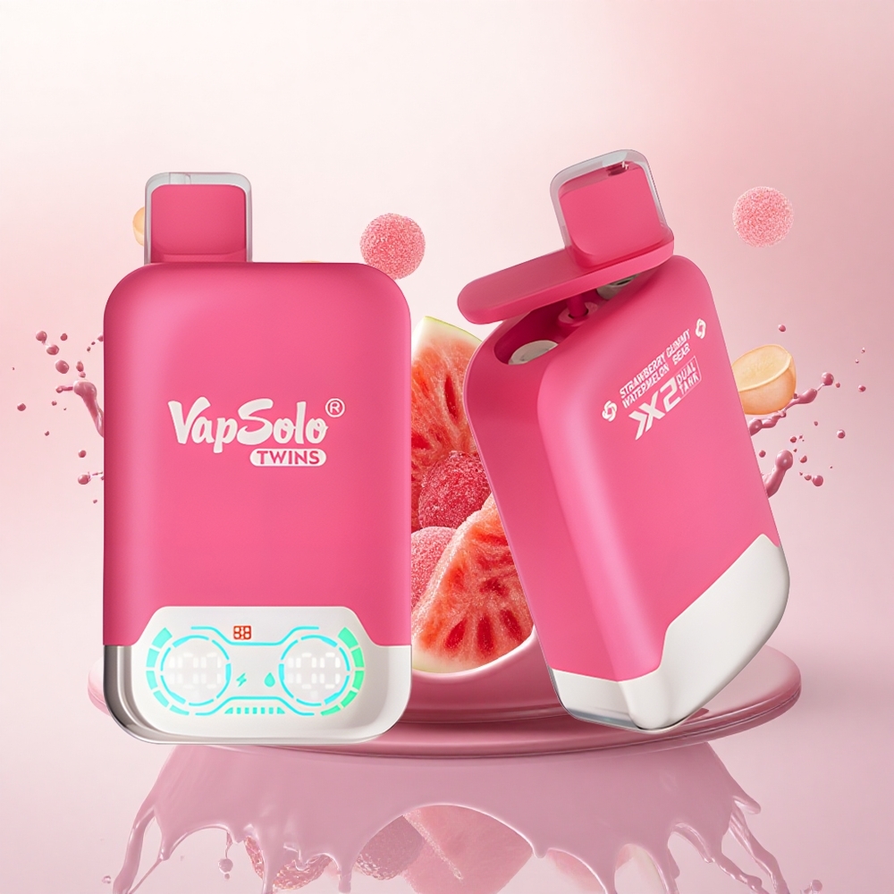 Vapsolo Twins 20000 Puffs Jordbær Vannmelon & Gummybjørn 40ml Nikotin Type-C