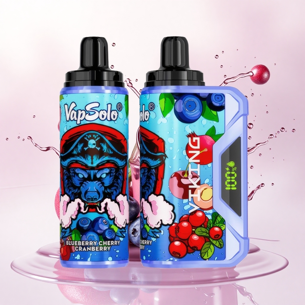 VapSolo VIKING 12000 Puffs Blåbær Kirsebær Tranebær 22ml 20mg nikotin